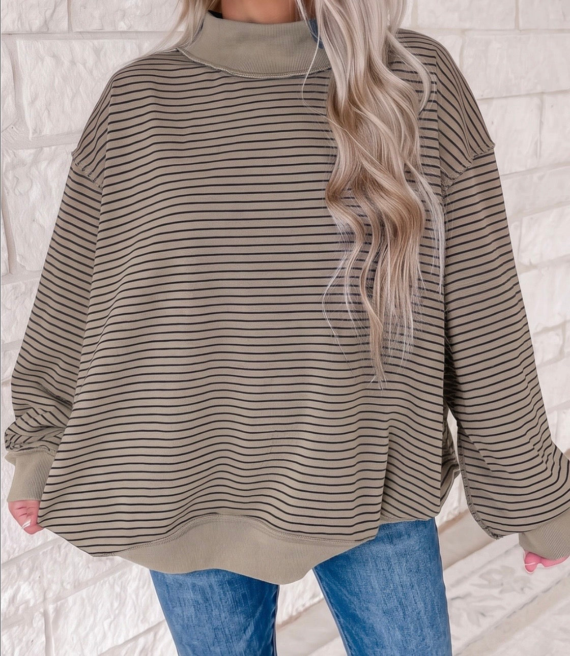 Striped Mockneck