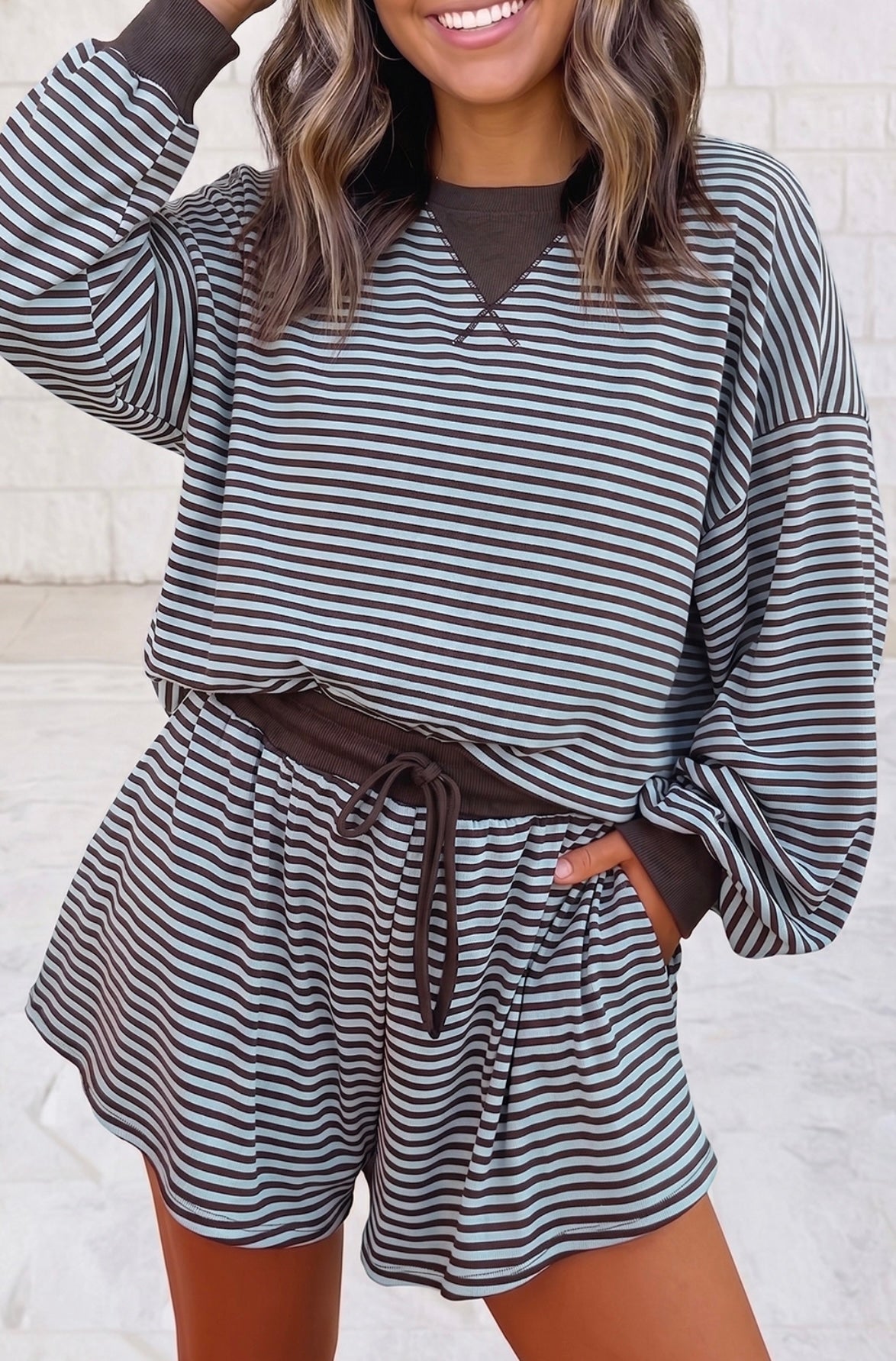 Striped Short Set